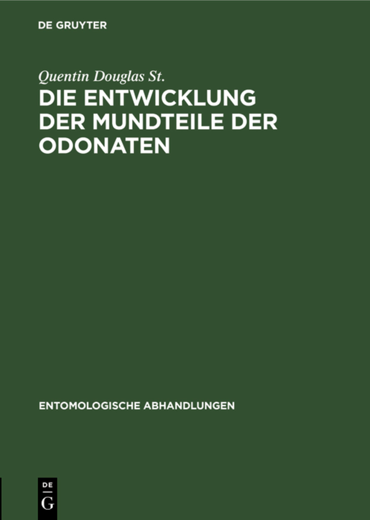 Die Entwicklung der Mundteile der Odonaten